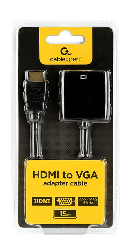 EAN 8716309090384 - Gembird A-HDMI-VGA-04 adaptador de cable de vídeo 0,15 m VGA (D-Sub) HDMI tipo A (Estándar) Negro imagen 2