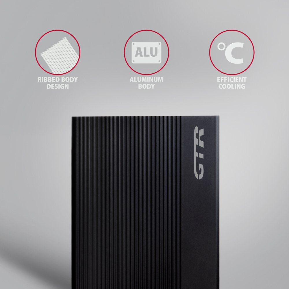 EAN 8595247906809 - Axagon EE35-GTR USB-C 5Gbps - SATA 6G, 3.5 RIBBED box BLACK - USB Typ C Caja de disco duro (HDD) Negro 3. imagen 3