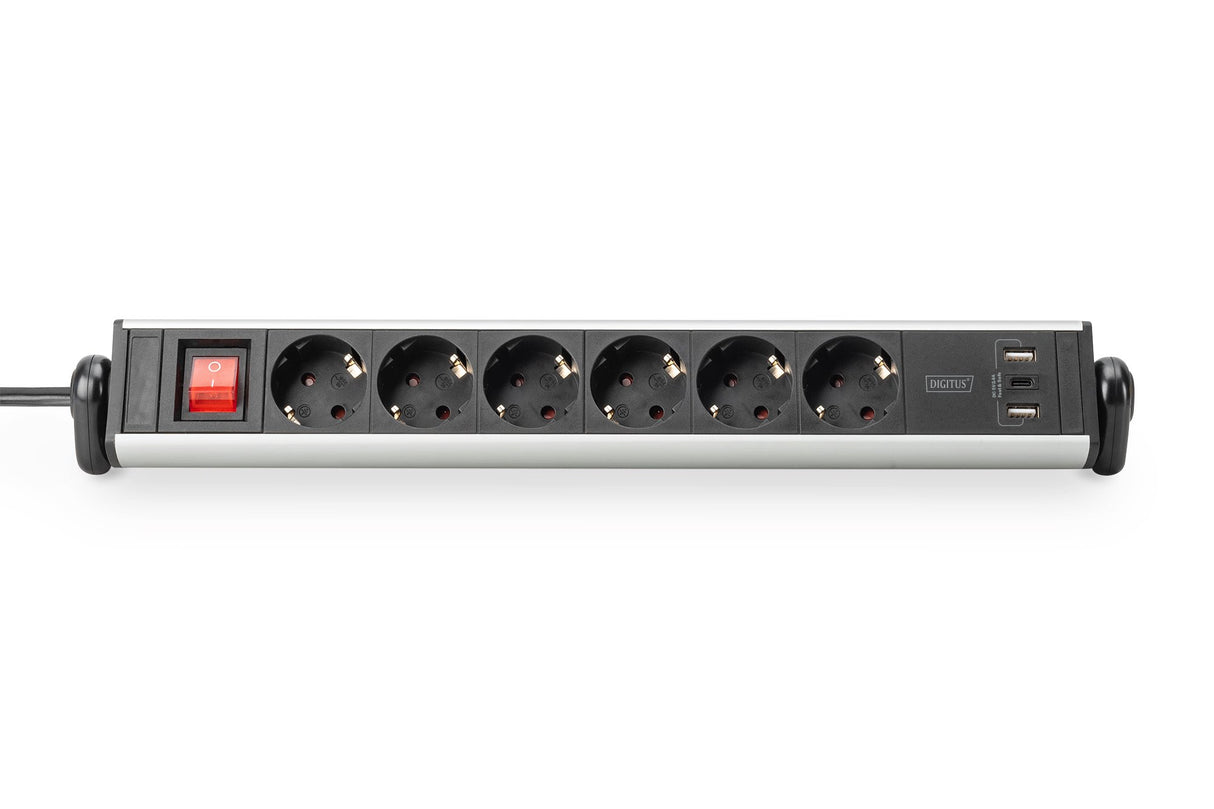 EAN 4016032487012 - Digitus DA-70624 base múltiple 1,5 m 6 salidas AC Interior Negro, Plata imagen 5