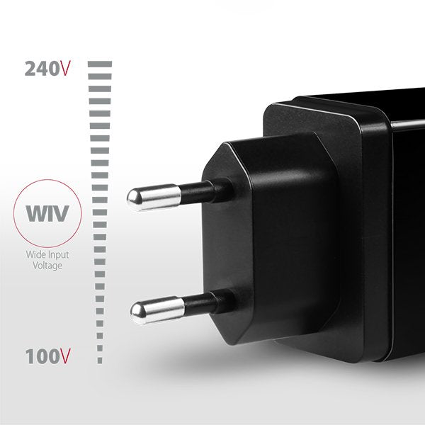 Axagon Acu-Ds16, Cargador De Red Smart, 2x Salidas Usb 5v / 2.2a + 5v / 1a, 16w