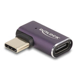 Delock 60287 Usb Adaptador 40 Gbps Usb Type-C Pd 3.1 240 W Macho A Puerto Hembra Sesgado Hacia La Izquierda Y Hacia La Derecha 8k 60 Hz Metal