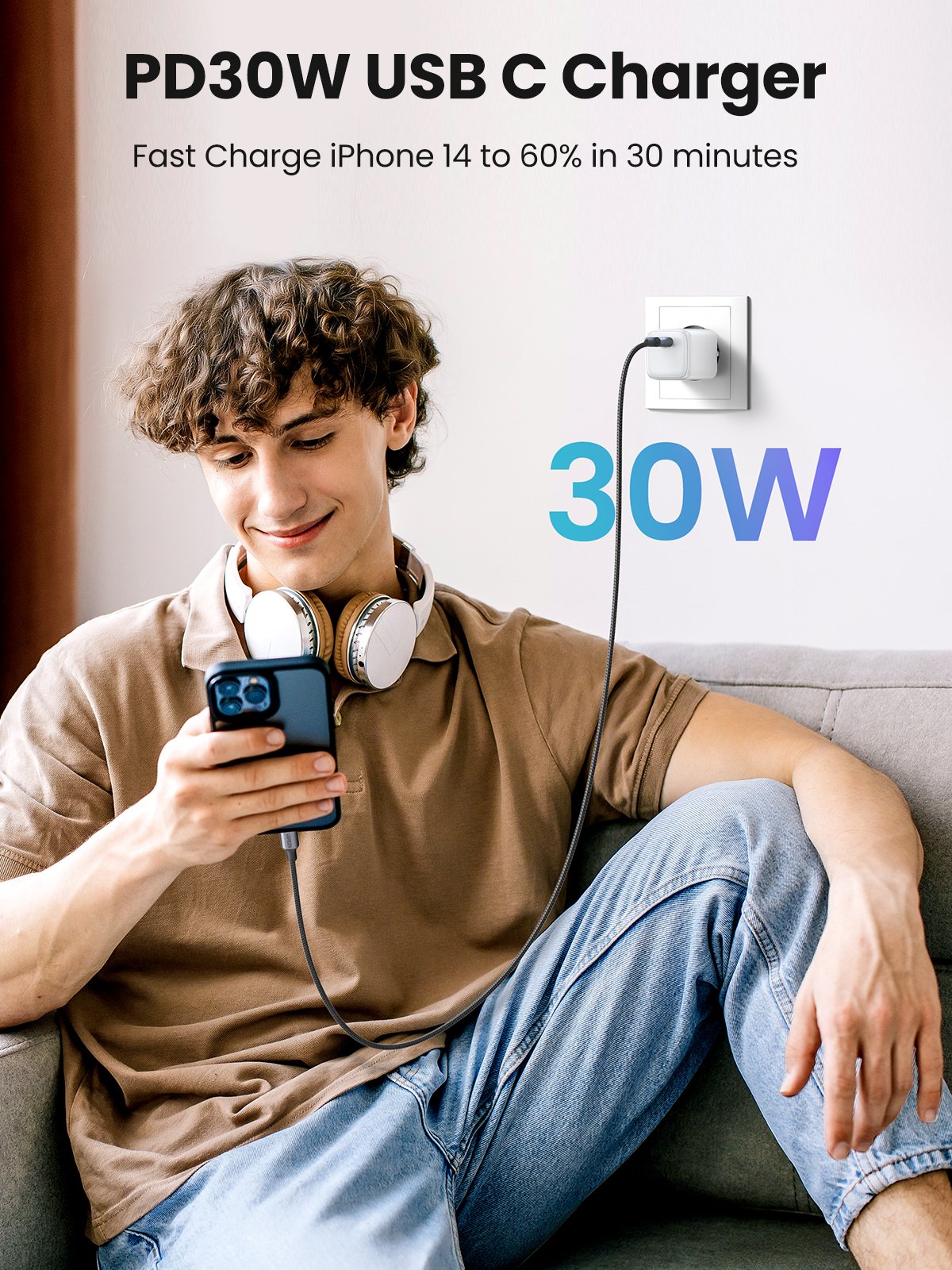 EAN 6941876213269 - Ugreen Nexode Mini 30W PD GaN Tech Charger White Auriculares, Teléfono móvil, Ratón, Batería portátil, Ta imagen 5