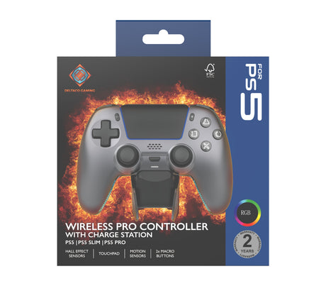 EAN 7333048072498 - Deltaco Gaming GAM-199-STEELGRAY mando y volante Gris, Metálico, Acero Bluetooth/USB Gamepad PlayStation  imagen 6