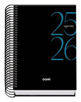 Dohe System Agenda Escolar 25/26 Espiral A6 - Dia Pagina - Papel 70g/M2 - Cubierta De Carton Plastificado - Negro