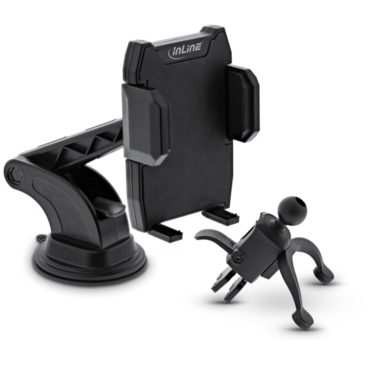 Inline Smartphone Windshield Soporte Coche Con Ventosa Para Rejilla De Ventilación, One Click Easy Ii, Universal
