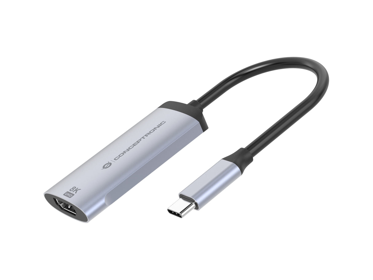 Adaptador Usb-C A Hdmi 2.1 Conceptronic 8k 60hz Carcasa Aluminio Abby23g