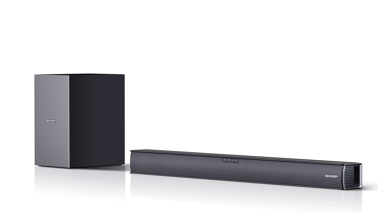 Barra De Sonido Inalámbrica 2.1 Ht-Sbw182 Negro Sharp  Sharp Ht-Sbw182  Soundbar 2.1 Slim Con Subwoofer Inalámbrico, Bluetooth Con Hdmi Arc/Cec, 160w, Audio Óptico Digital, Aux, 74 Cm, Color Negro