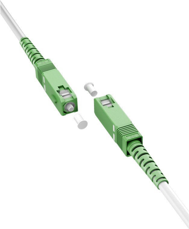 Cable De Fibra Óptica Para Router 20m -Ø3 Mm Blanco Latiguillo Monomodo Ftth - 9/125 Os2 - Sc/Apc-Sc/Apc Simplex - Compatible