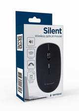 Gembird Musw-4bs-01 Raton Optical 1600dpi Usb Inalámbrico, Nano Receptor, Tipo Silent, Negro