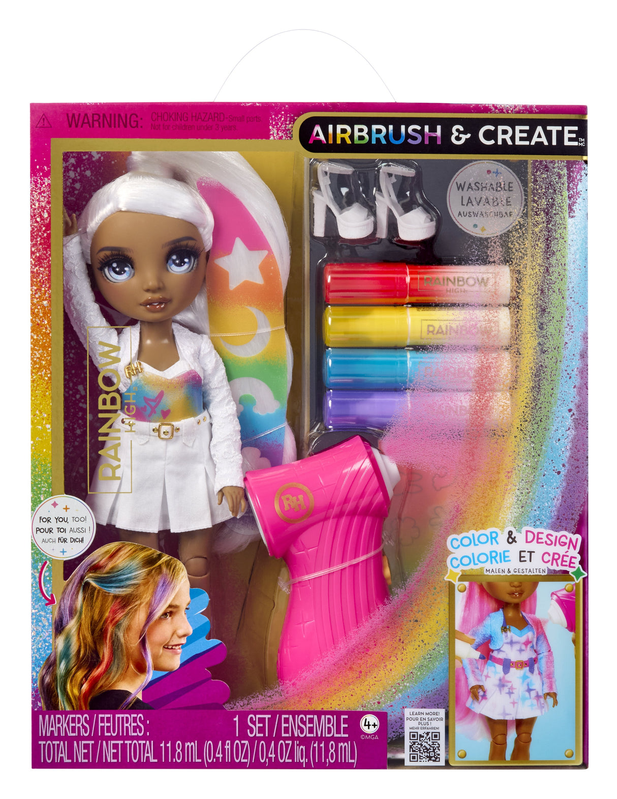Lalka Rainbow High Air Brush, Grey Eyes