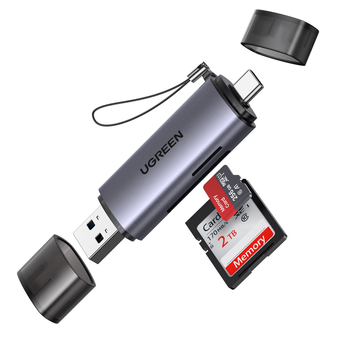 Ugreen 50706 Lector De Tarjeta Usb/Micro-Usb Plata