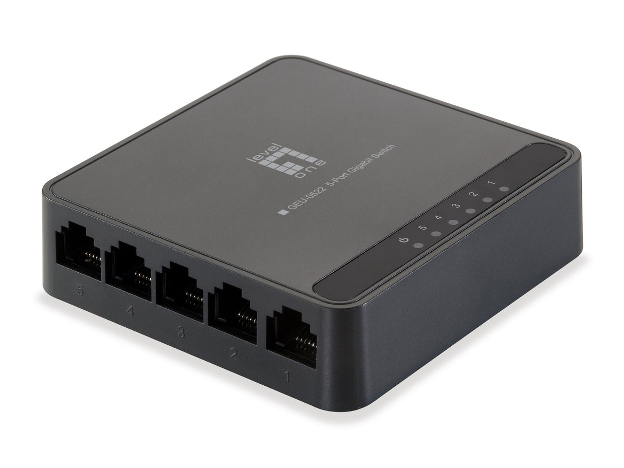 Levelone Switch Gigabit Ethernet 5 Puertos (10/100/1000) Negro