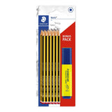 Staedtler Noris 120 Lápices De Madera Certificada, Paquete Con 12 Lapiceros Hb 2 Y Un Subrayador Amarillo