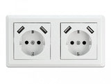 Delock Enchufe De Pared De 2 Vías Con 4 Puertos De Carga Usb Tipo A 2 X 2,8 A