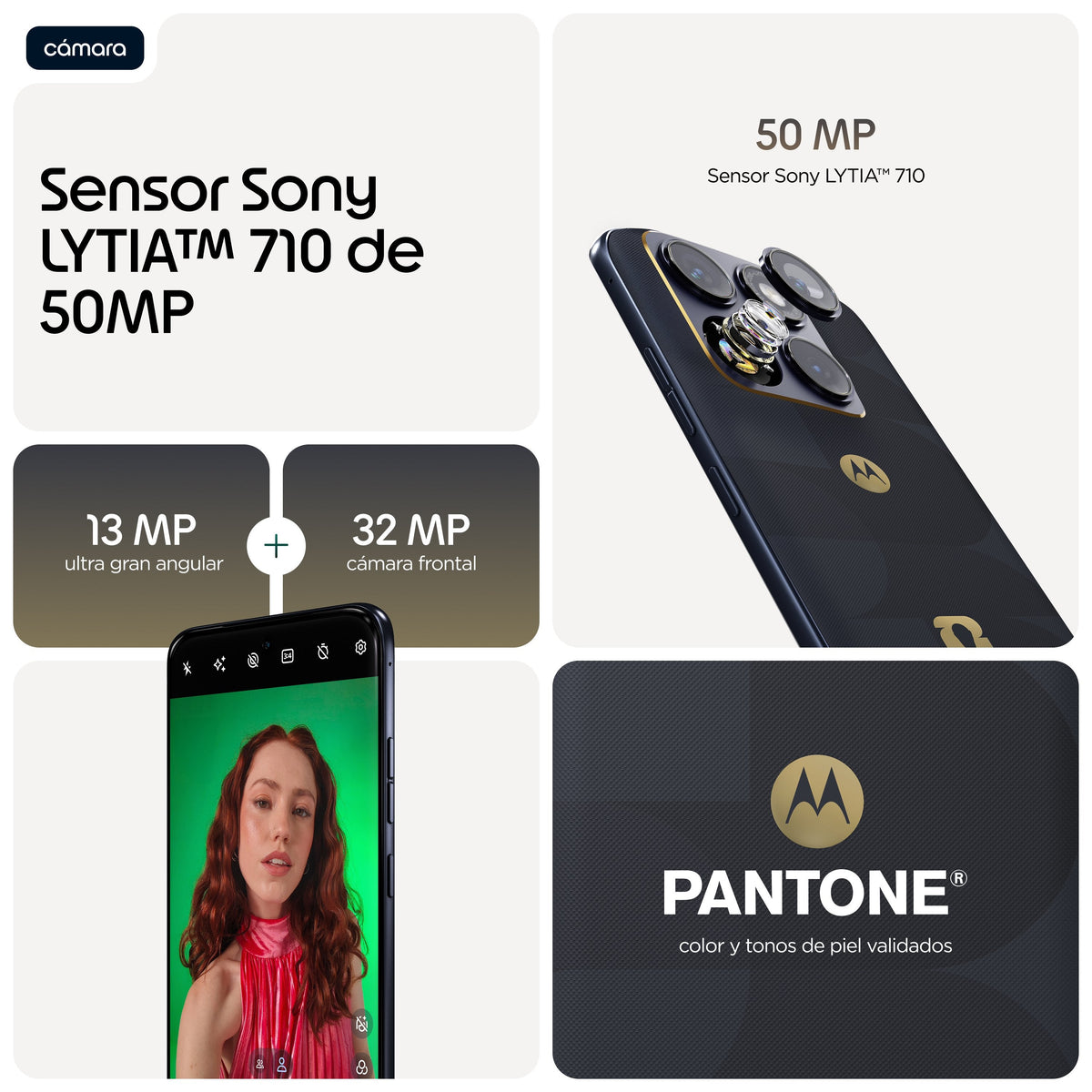 Smartphone Motorola Edge 70 Fusion Fifa Edition 6.78" Sim Doble Android 16.0 5g Usb Tipo C 8 Gb 256 Gb 5200 Mah Negro