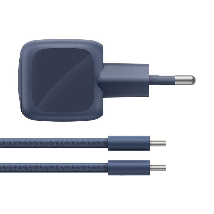 Pack Cargador De Red *Gan* Usb-C 30w Pd + Cable Tresse Usb-C Vers Usb-C 2m - Indigo - Belkin