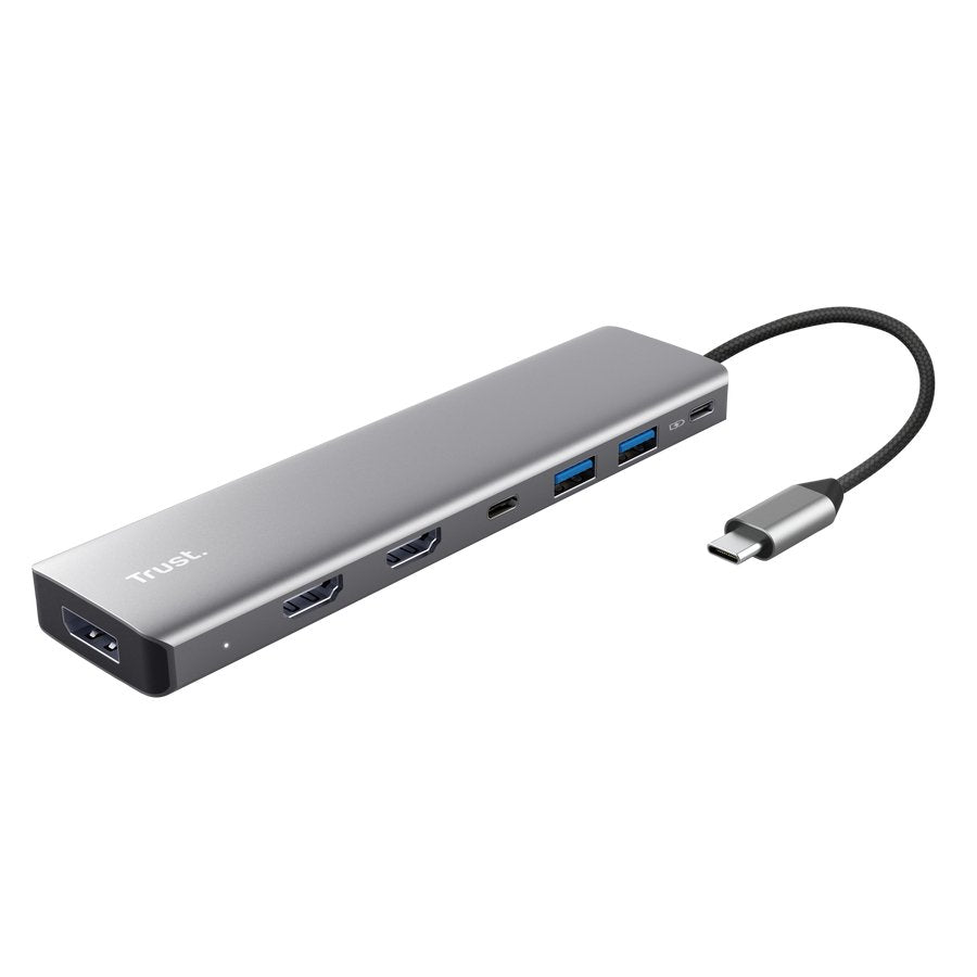 Docking Usb Tipo-C Trust Dalyx 2xusb 2xhdmi 1xdisplayport 1xusb Tipo-C Pd Gris