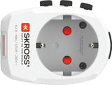 Skross Pro Light Usb (2xa) - World Adaptador De Enchufe Eléctrico Universal Blanco