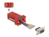 Delock 67079 D-Sub Hembra De 9 Pines A Rj12 Hembra, Kit De Montaje Rojo