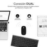 Teclado Y Ratón Inalámbrico Por Bluetooth Subblim Oco020 Combo Multidispositivo Compacto  Gris