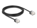 Delock Rj45 Cable De Red Cat.6 Utp Ultra Slim 3 M Negro Con Kurzen Machon