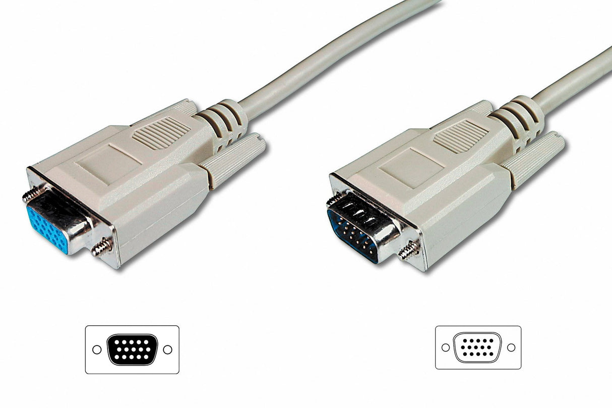 Cable Vga Macho-Hembra  5 Metros 3c+4 Beige