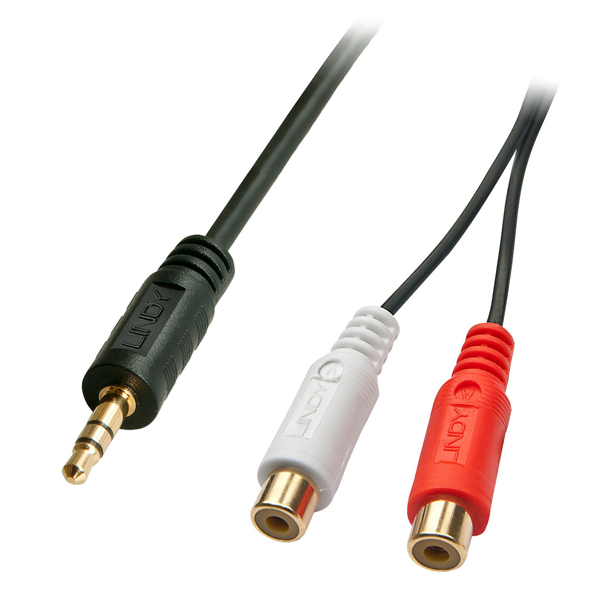 EAN 4002888356787 - Lindy 35678 cable de audio 0,25 m 2 x RCA 3,5mm Negro, Rojo, Blanco imagen 1