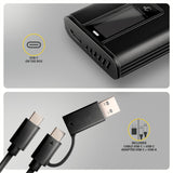 Eem2-Sd2b Obudowa Zewnetrzna Aluminiowa Bezsrubowa Usb-A/C 3.2 Gen2 M.2 Nvme/Sata Wyswietlacz Led, Czarny