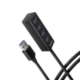 Axagon Hue-M1al Mini Usb-A-Hub,4x Usb-A 3.2 Gen 1, Plata - 1,2m