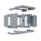 19" Wandgehäuse X-Rack Mit Glastür 400-600mm 9he Grau