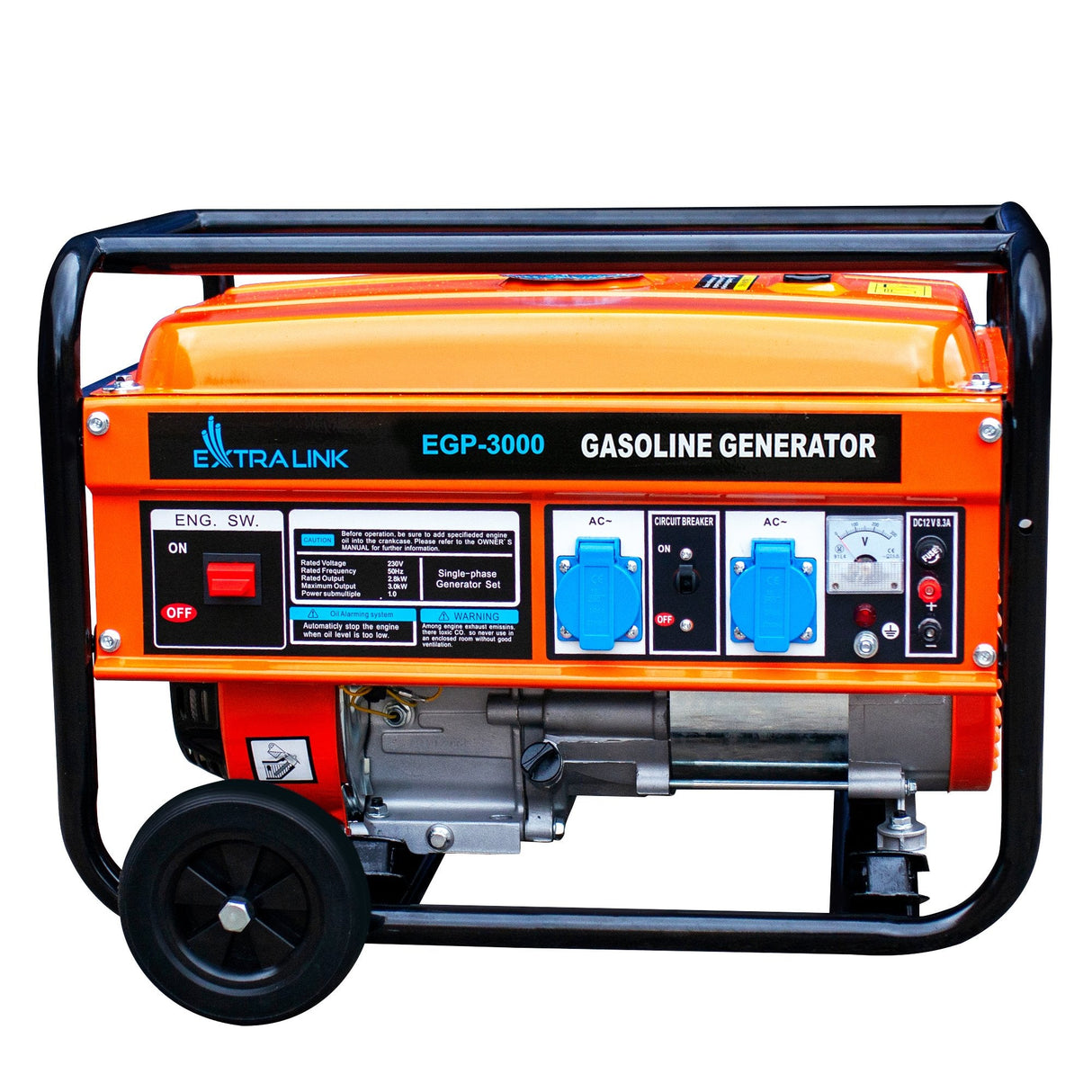 Extralink Ex.30349 Motor-Generador 2800 W 15 L Gasolina Negro, Naranja