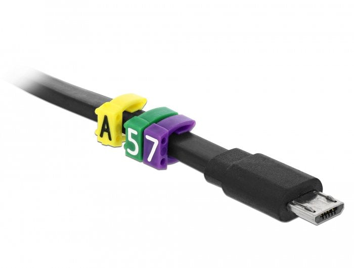 Delock 18303 Clips Marcadores De Cables A-Z Amarillos, 260 Unidades