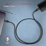 Axagon Hcm3-Cm15ab Cable Usb-C 3.2 Gen 1 Auf Usb-C 3.2 Gen 1, Negro - 1,5m
