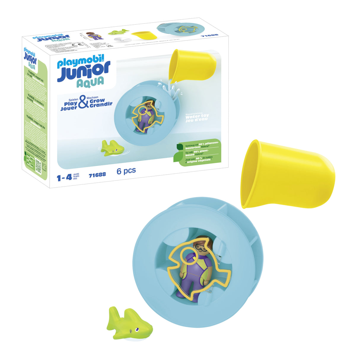 Playmobil 71688 Junior Aqua: Bañera De Hidromasaje De Agua Con Tiburón Bebé  71688