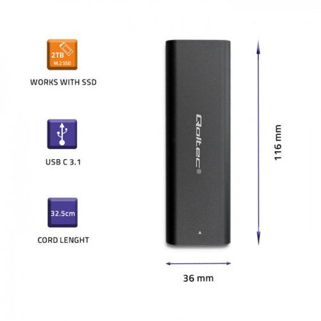 EAN 5901878503127 - Qoltec 50312 caja para disco duro externo Caja externa para unidad de estado sólido (SSD) Negro M.2 imagen 3