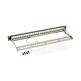 24-Port 1u Rack-Mount Shielded Blank Keystone Multimedia Patch Panel Rj45 Ethernet Usb Hdmi Cat5e 6 Taa