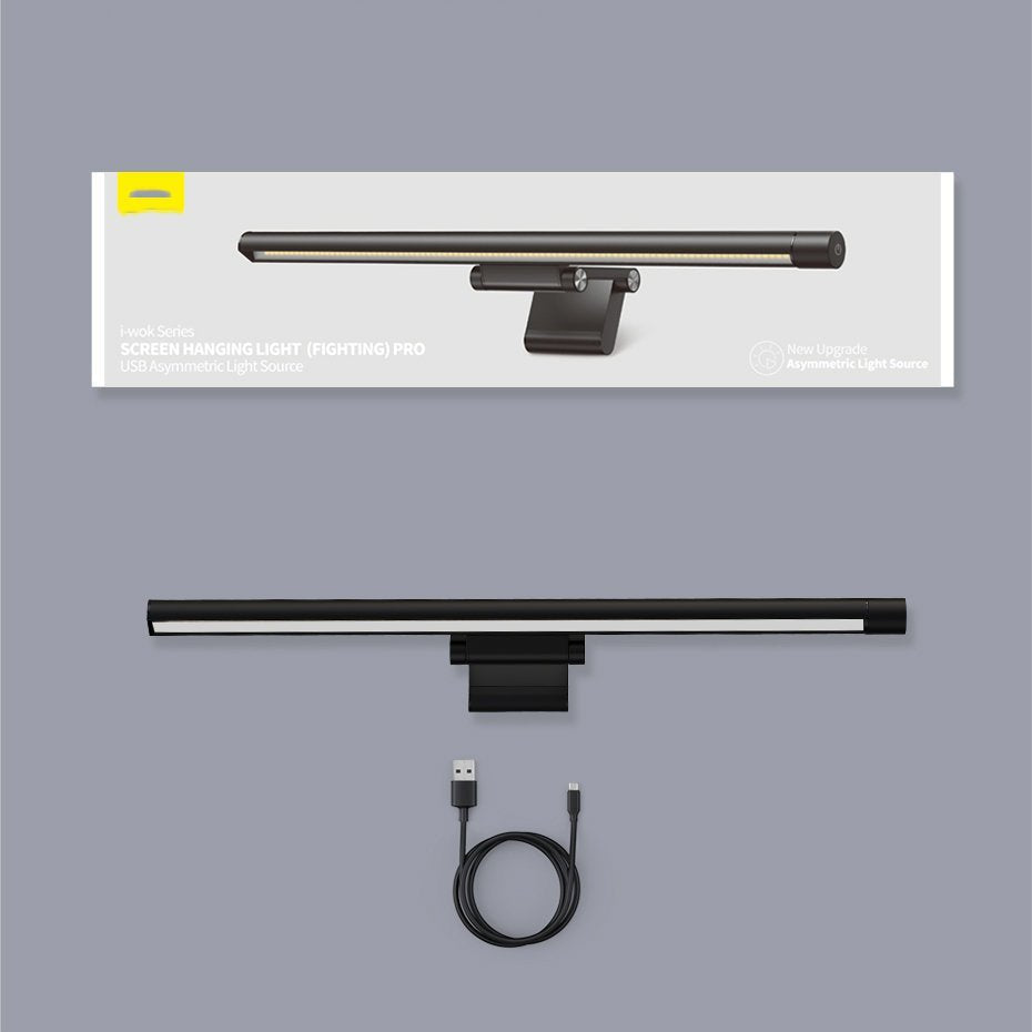 Baseus Home I-Wok Series Fuente De Luz Asimétrica Usb Lámpara Colgante De Pantalla Pro Negro (Dgiwk-P01)