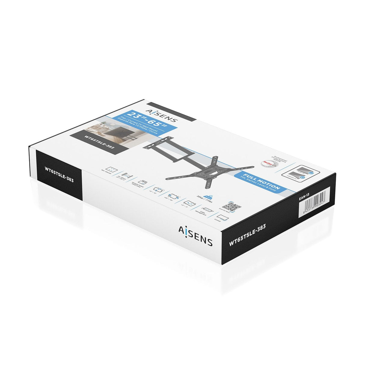 Aisens Soporte Eco Giratorio, Inclinable Y Nivelable Para Monitor/Tv 35kg De 23-65, Negro