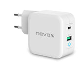 Cargador Nevox 65w Usb-C Pd + Qc3.0 Gan Blanco