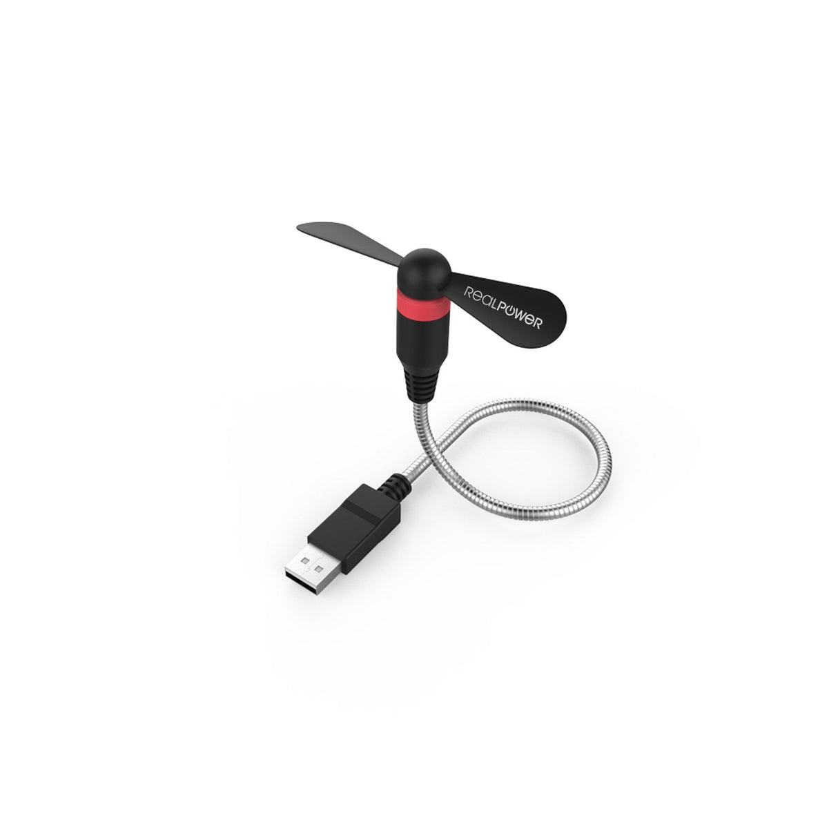 Mini Ventilador Usb Realpower Negro (Usb Flexible)
