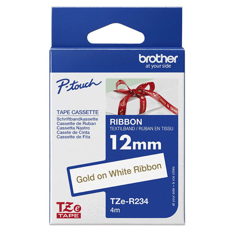 EAN 4977766801881 - Brother TZE-R234 cinta para impresora de etiquetas Oro sobre blanco imagen 4