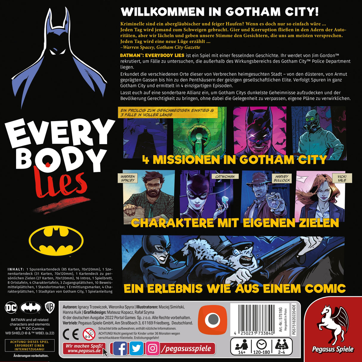 EAN 4250231733840 - Pegasus Spiele Batman - Everybody Lies 180 min Juego de mesa Interpretación de roles imagen 4