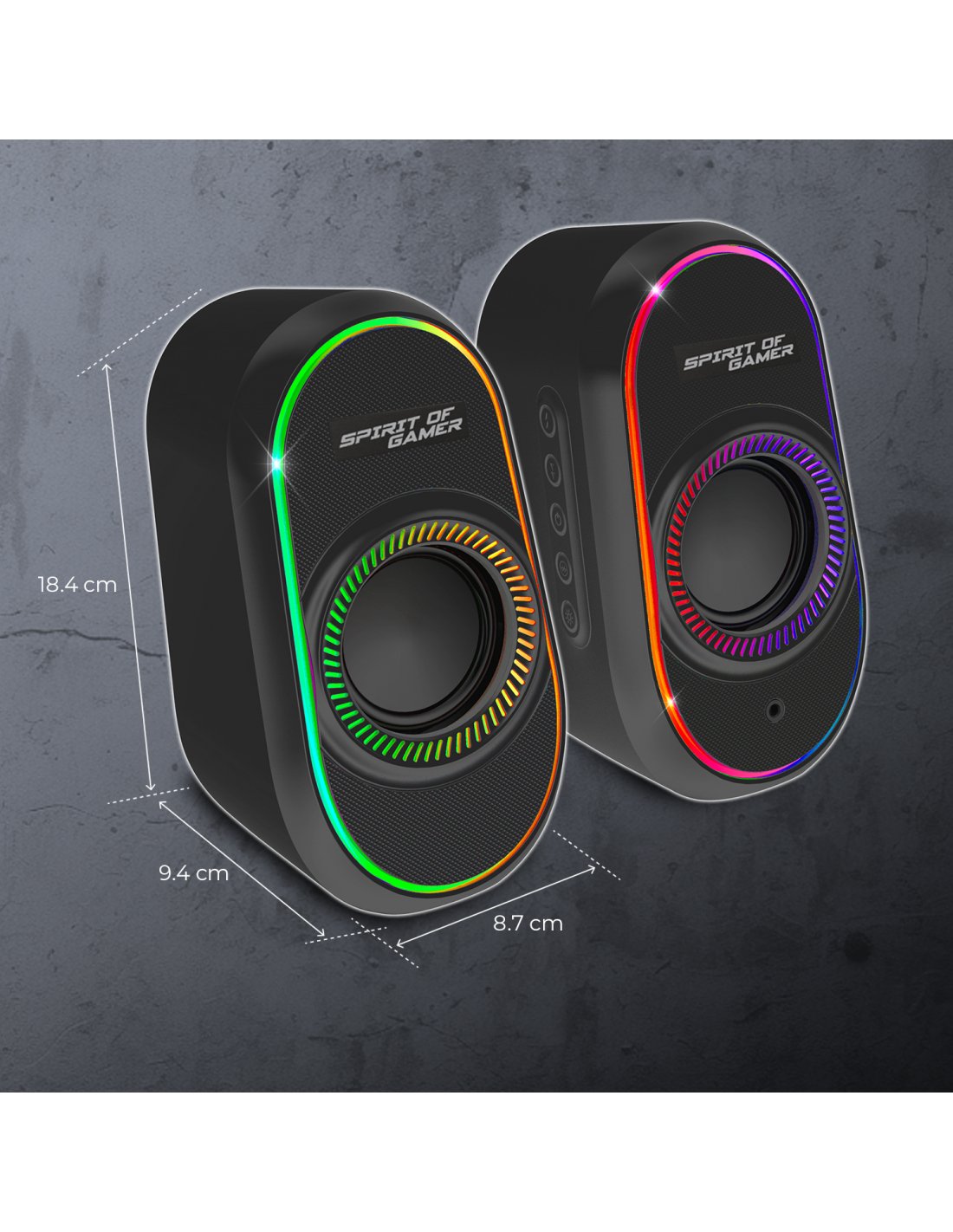 Spirit Of Gamer Altavoz 2.0 Fanatic 500 Rgb Black