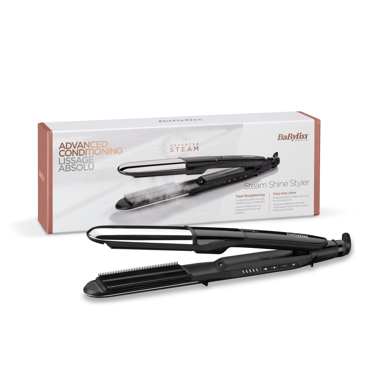 EAN 3030050153408 - BaByliss Steam Mist Styler Plancha de pelo Vapor Negro, Plata 67 W 2,5 m imagen 7