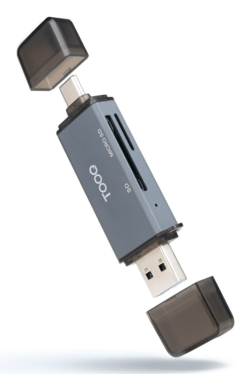 Lector Tarjetas Usb3.0  (Usb-C+Usb-A), Sd/Tf, Gris