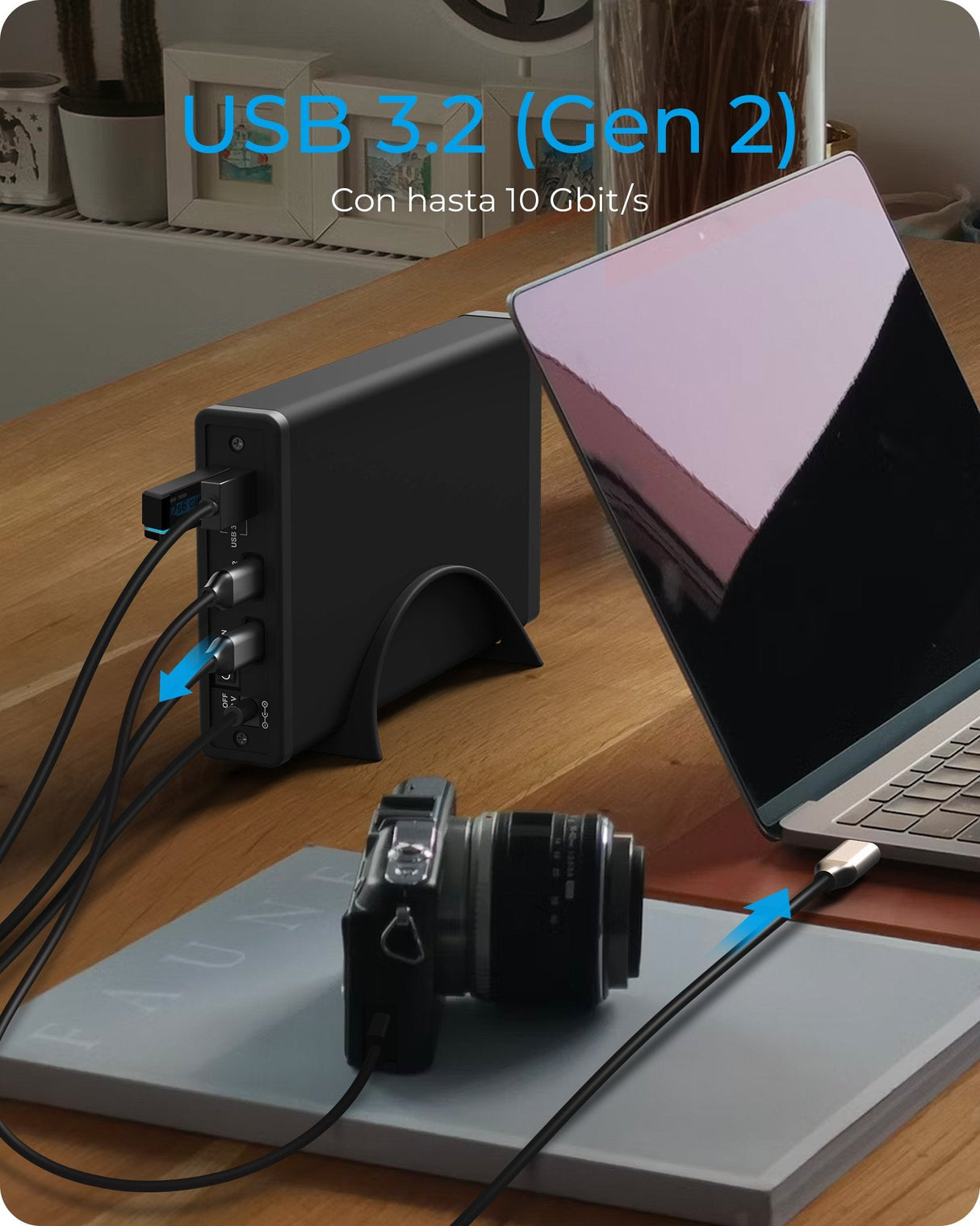 Geh. Icybox Usb 3.2 2,5"+3,5" Sata3 Hdd/Ssd Usb Typ-C M.Hub