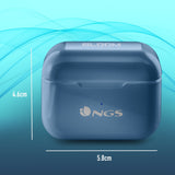 Auriculares Bluetooth Ngs Ártica Bloom Con Estuche De Carga Autonomía 6h Azules