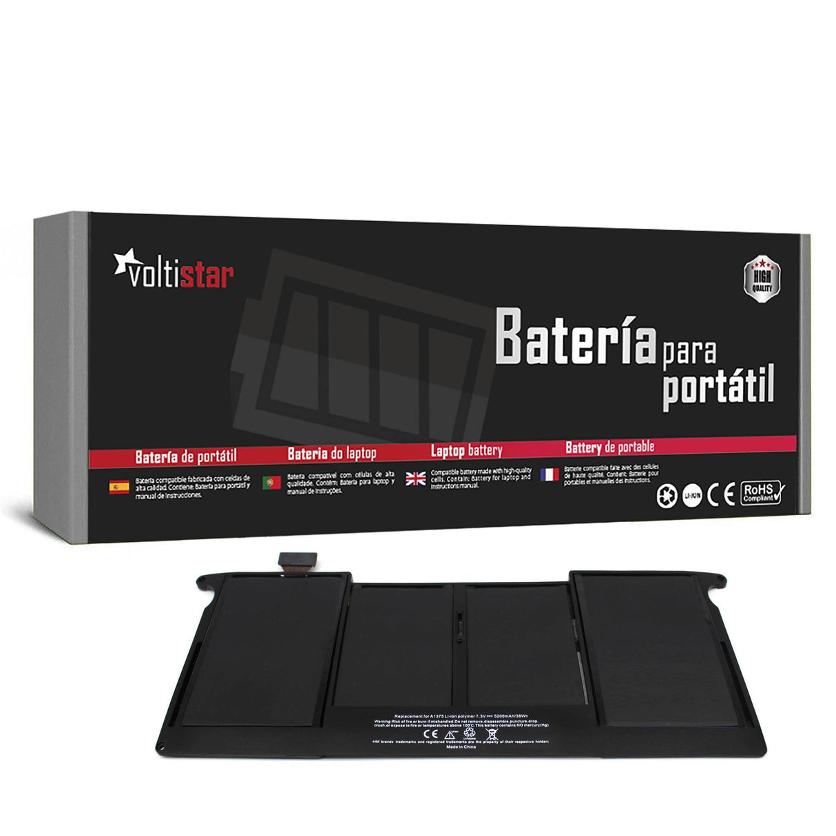 Batería Para Portátil Apple Macbook Air 11" A1370 A1375 A1390 Mc505ll/A Mc506ll/A Mc507ll/A  (2010)