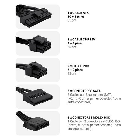 EAN 8436556143021 - CoolBox Powerline III 750 unidad de fuente de alimentación 750 W 20+4 pin ATX ATX Negro imagen 4