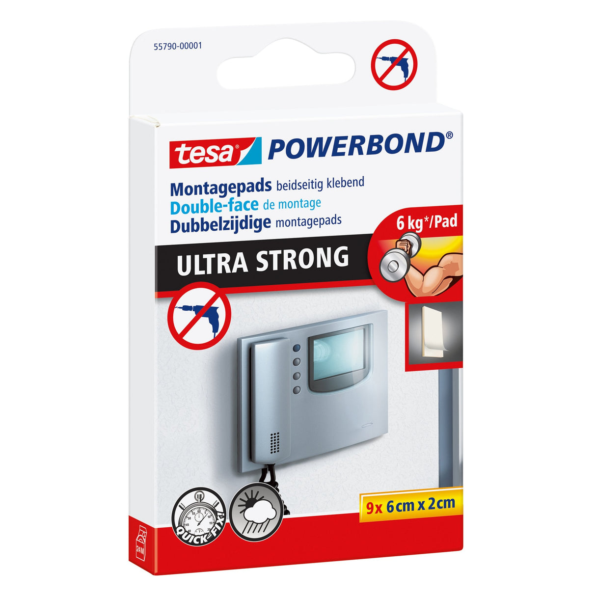 Tesa Powerbond Montagepads Ultra Mrong 9 M. 0,06m 20mm